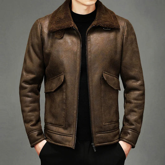 Men's Premium Leather Winter Jacket