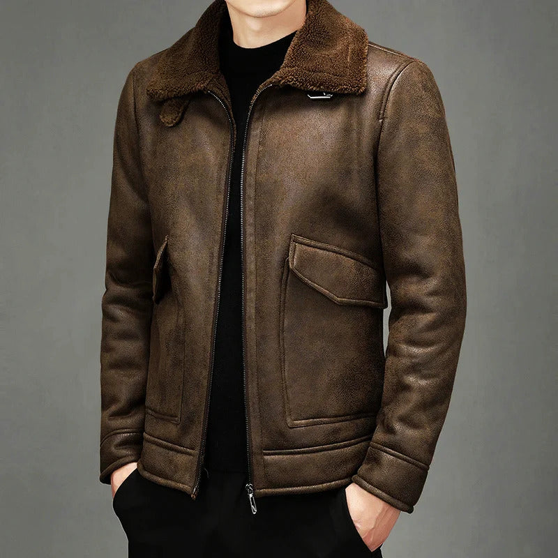 Men's Premium Leather Winter Jacket