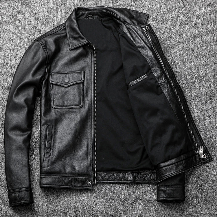 Men's Premium Leather Bomber Jacket