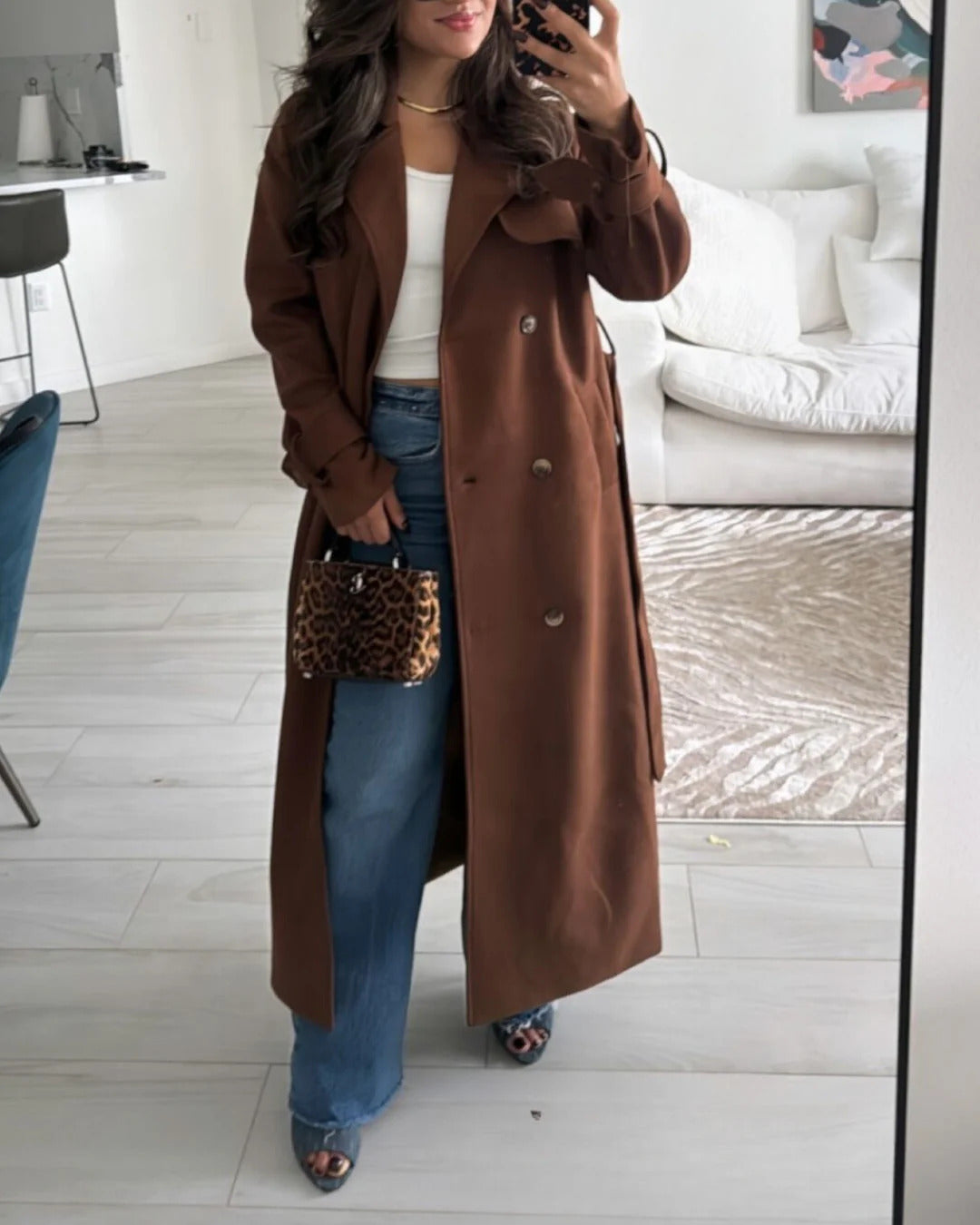 Women's Suede Trench Coat