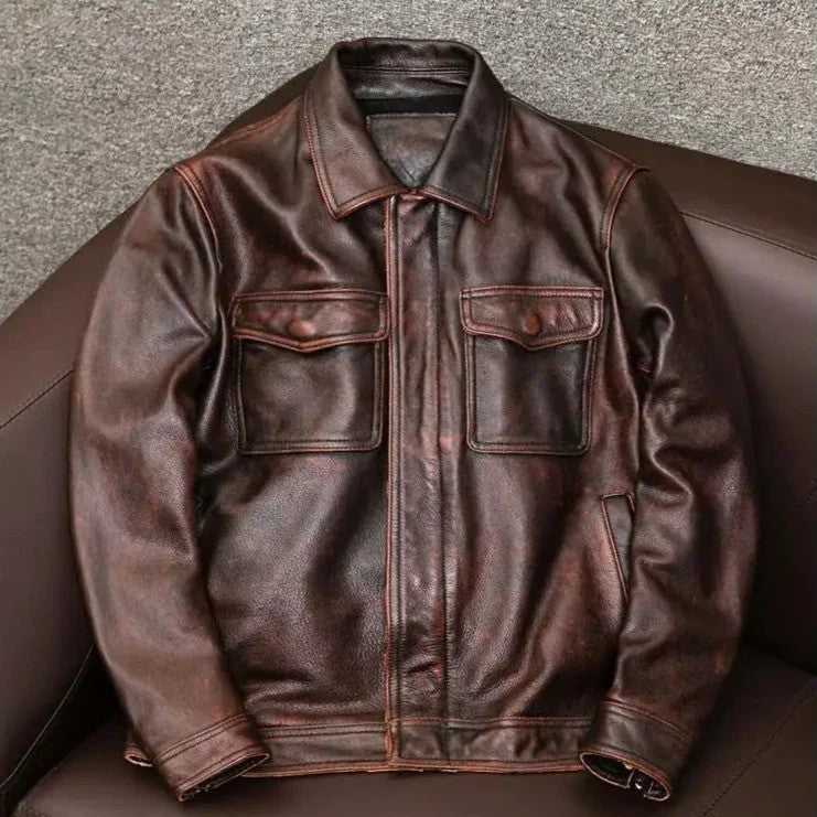 Men's Premium Leather Bomber Jacket