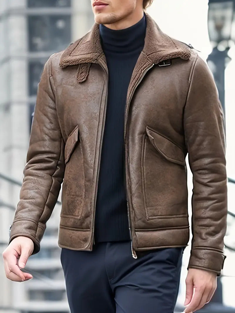 Men's Premium Leather Winter Jacket